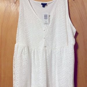 Torrid NWT lace poly babydoll tank. Size 2